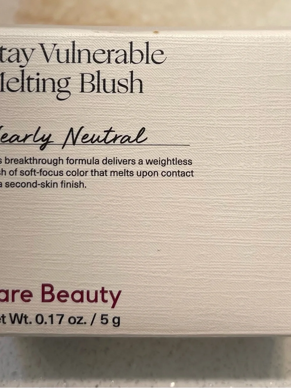 Rare Beauty ~ ‘NEARLY NEUTRAL’ ~ Stay Vulnerable Melting Blush ~ Full Size 5 g